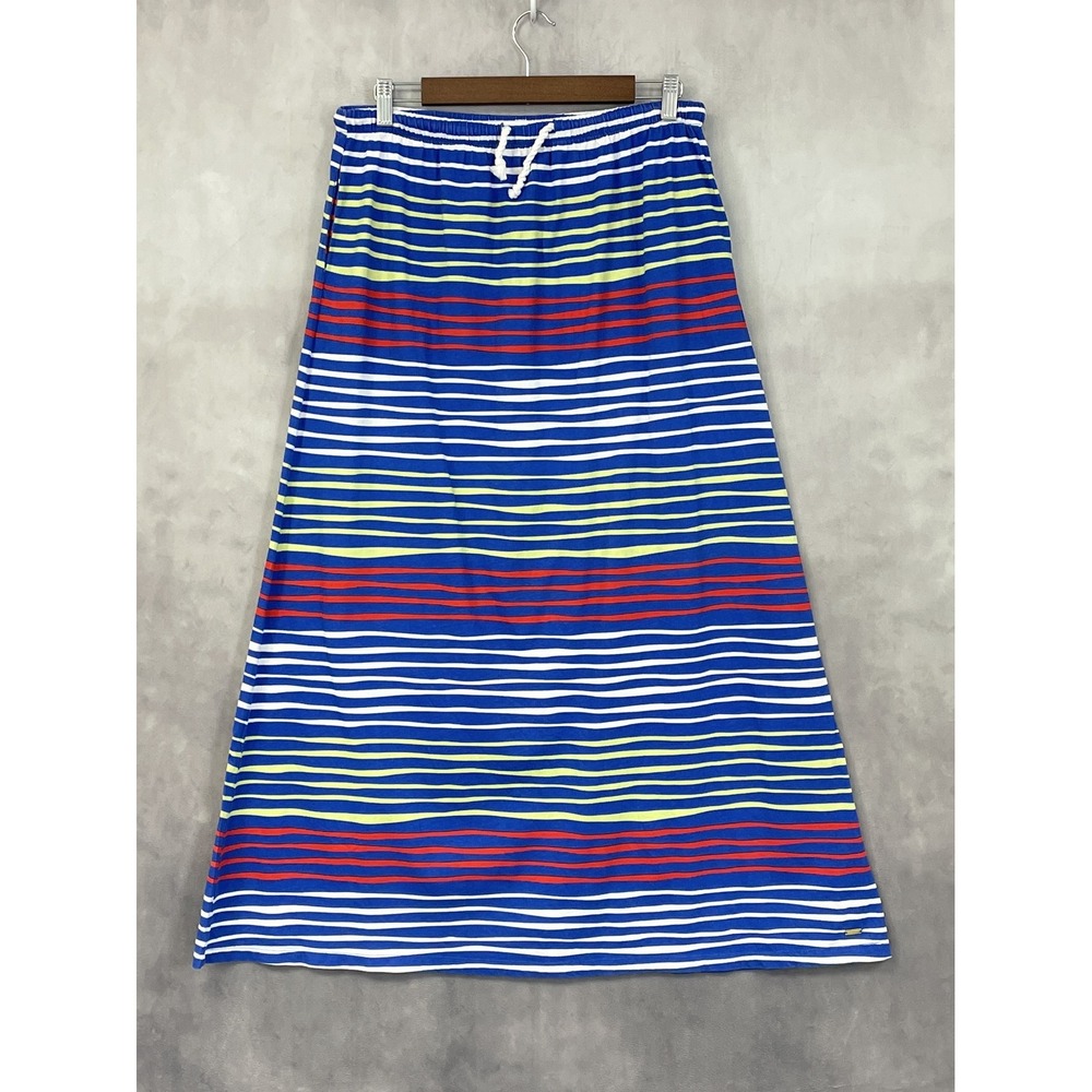 Tommy Hilfiger Maxi Skirt Womens Medium Cotton Stretch Coastal Preppy Nautical